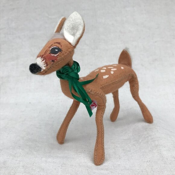Annalee '91 Christmas Big Eyed Fawn Reindeer Doe Doll Christmas Figurine - Picture 2 of 7